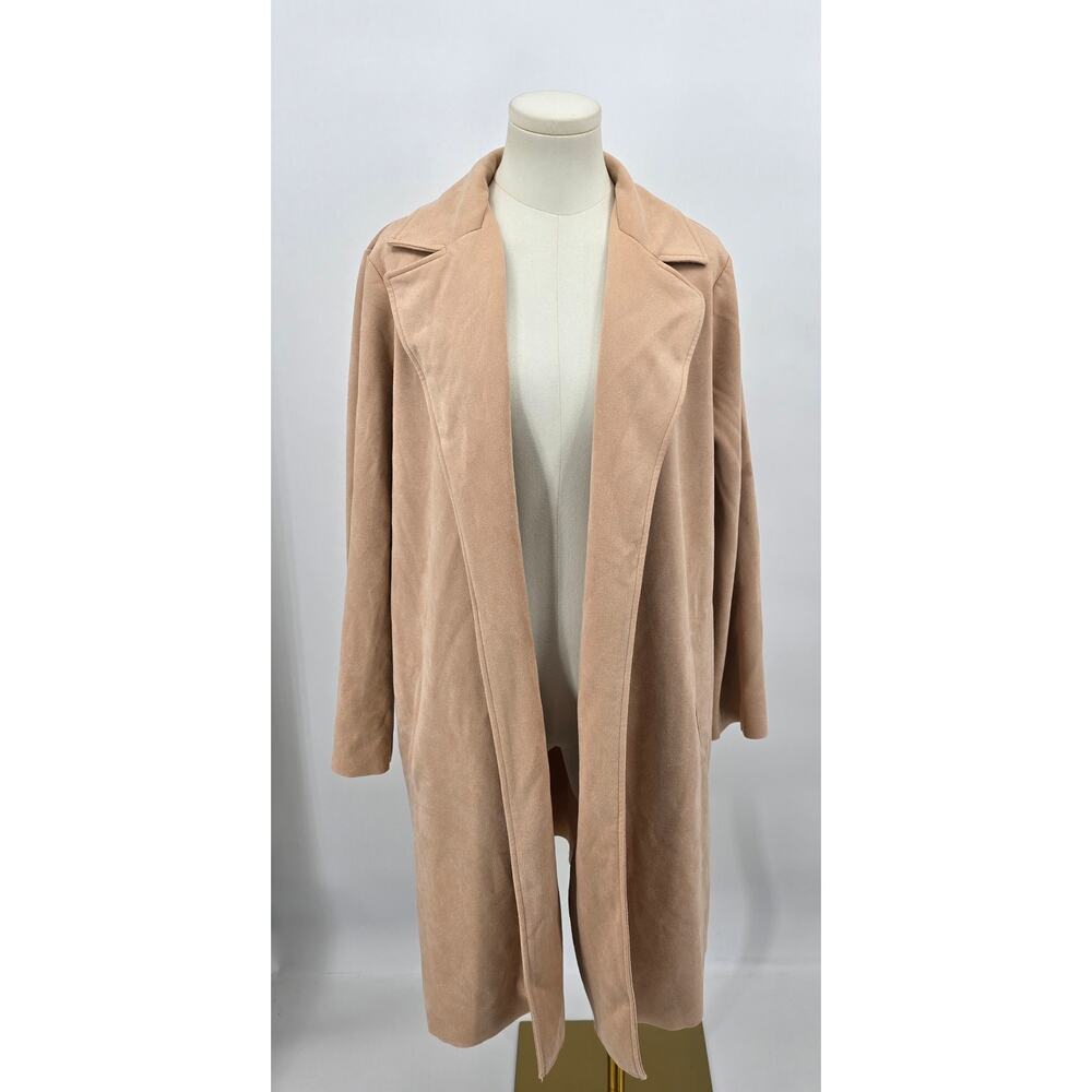 Philosophy Minimalist Tan Drape Front Coat